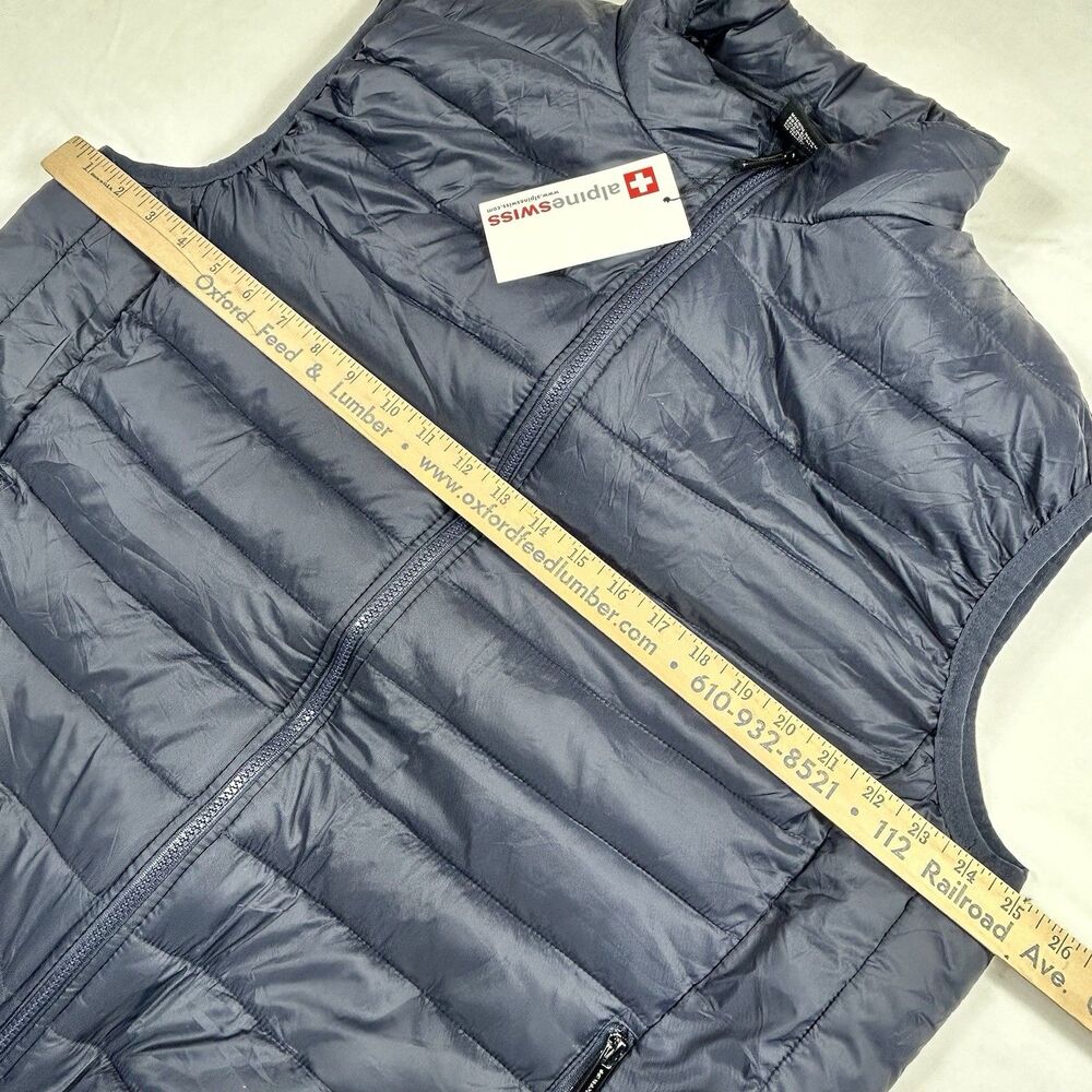 Alpine Swiss Mens XXL Clark Lightweight Puffer Vest Jacket Navy Outdoor Ski - Picture 10 of 13